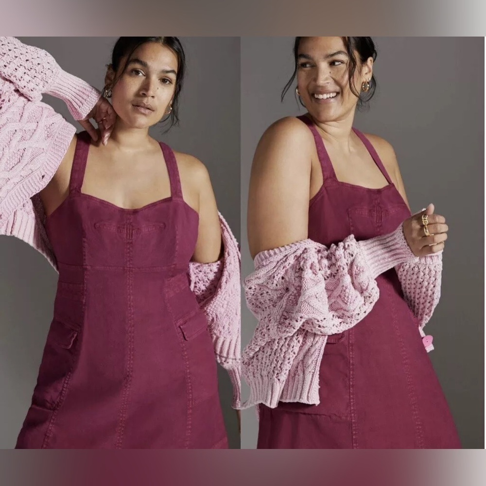 ANTHROPOLOGIE | Square neck mini dress | S